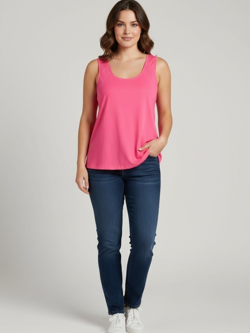 Xersion Bright Pink Scoop Neck Athletic Tank